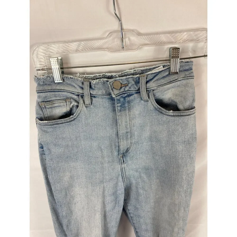 DL1961 Chrissy Distressed Super High Rise Stretch Ankle Jeans Size 27